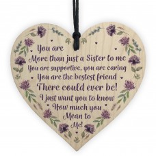 Best Friend Sister Gift Wood Heart Thank You Birthday Xmas Gift