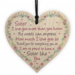 Sister Gifts Best Friend Birthday Christmas Gifts Wooden Heart