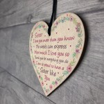 Sister Gifts Best Friend Birthday Christmas Gifts Wooden Heart