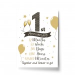 1st Wedding Anniversary Gift Print Mr & Mrs Anniversary Gifts