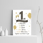 1st Wedding Anniversary Gift Print Mr & Mrs Anniversary Gifts