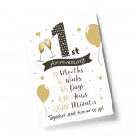 1st Wedding Anniversary Gift Print Mr & Mrs Anniversary Gifts