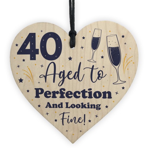 40th Birthday Gift For Him or Her Aged To Perfection 40th Card