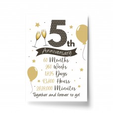 5th Wedding Anniversary Gift Print Mr & Mrs Anniversary Gifts