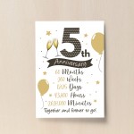 5th Wedding Anniversary Gift Print Mr & Mrs Anniversary Gifts