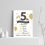 5th Wedding Anniversary Gift Print Mr & Mrs Anniversary Gifts