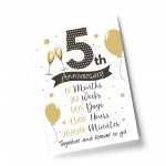 5th Wedding Anniversary Gift Print Mr & Mrs Anniversary Gifts