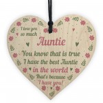 Best Auntie Gift Wooden Heart Birthday Xmas Gifts For Auntie 