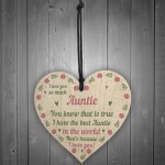 Best Auntie Gift Wooden Heart Birthday Xmas Gifts For Auntie 