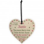 Best Auntie Gift Wooden Heart Birthday Xmas Gifts For Auntie 