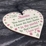 Best Auntie Gift Wooden Heart Birthday Xmas Gifts For Auntie 