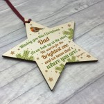 Dad Robin Memorial Chirstmas Tree Bauble Wood Star Xmas Decor