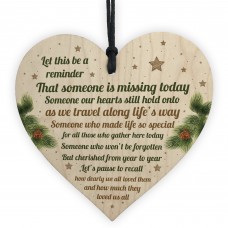 Christmas Wooden Heart Tree Bauble Decoration Xmas Memorial Gift