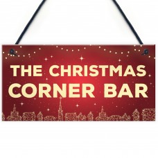 Christmas Corner Bar Novelty Bar Sign For Home Gin Beer Wine