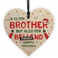 Brother Christmas Gifts Funny Wooden Heart Novelty Gift Brother