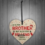 Brother Christmas Gifts Funny Wooden Heart Novelty Gift Brother