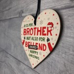 Brother Christmas Gifts Funny Wooden Heart Novelty Gift Brother