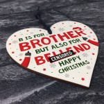 Brother Christmas Gifts Funny Wooden Heart Novelty Gift Brother