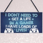 Blue Gaming Sign Boys Bedroom Sign Novelty Birthday Gift For Son