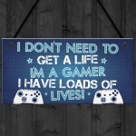 Blue Gaming Sign Boys Bedroom Sign Novelty Birthday Gift For Son