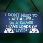 Blue Gaming Sign Boys Bedroom Sign Novelty Birthday Gift For Son