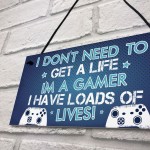 Blue Gaming Sign Boys Bedroom Sign Novelty Birthday Gift For Son