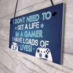 Blue Gaming Sign Boys Bedroom Sign Novelty Birthday Gift For Son