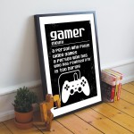 Gamer Gift Funny Gamer Sign Boys Bedroom Decor Retro Gaming Sign