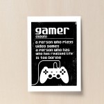 Gamer Gift Funny Gamer Sign Boy Bedroom Decor Retro Gaming Print