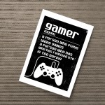 Gamer Gift Funny Gamer Sign Boy Bedroom Decor Retro Gaming Print