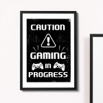 Beware Gaming Sign Boys Bedroom Decor Funny Gamer Gift Framed