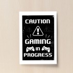 Beware Gaming Sign Boys Bedroom Decor Funny Gamer Gift Print