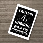 Beware Gaming Sign Boys Bedroom Decor Funny Gamer Gift Print