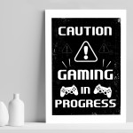 Beware Gaming Sign Boys Bedroom Decor Funny Gamer Gift Print