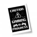 Beware Gaming Sign Boys Bedroom Decor Funny Gamer Gift Print