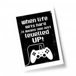 Levelled Up Funny Gaming Sign For Boys Bedroom Man Cave Print