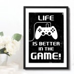Funny Gaming Sign Retro Gaming Print Framed For Boys Bedroom 
