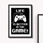 Funny Gaming Sign Retro Gaming Print Framed For Boys Bedroom 