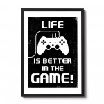Funny Gaming Sign Retro Gaming Print Framed For Boys Bedroom 