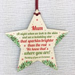Christmas Star Tree Bauble Decoration Xmas Memorial Gift For Mum