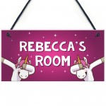 Girls Bedroom Sign Personalised Funny Unicorn Sign Unicorn Gift