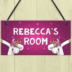 Girls Bedroom Sign Personalised Funny Unicorn Sign Unicorn Gift