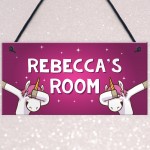 Girls Bedroom Sign Personalised Funny Unicorn Sign Unicorn Gift