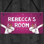 Girls Bedroom Sign Personalised Funny Unicorn Sign Unicorn Gift