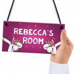 Girls Bedroom Sign Personalised Funny Unicorn Sign Unicorn Gift
