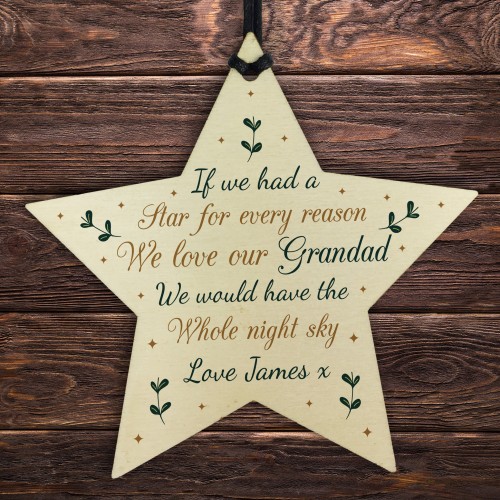 Personalised Grandad Birthday Xmas Gifts Grandad Gift Star