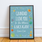 Personalised Grandad Birthday Xmas Gift From Granchildren Framed