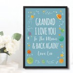 Personalised Grandad Birthday Xmas Gift From Granchildren Framed