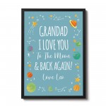 Personalised Grandad Birthday Xmas Gift From Granchildren Framed