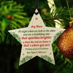 Personalised Christmas Star Tree Bauble Decoration Memorial Gift